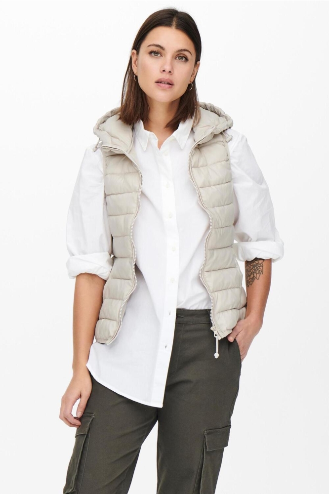 ONLNEWTAHOE HOOD WAISTCOAT OTW NOOS 15205760 Pumice Stone